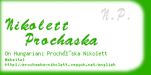 nikolett prochaska business card